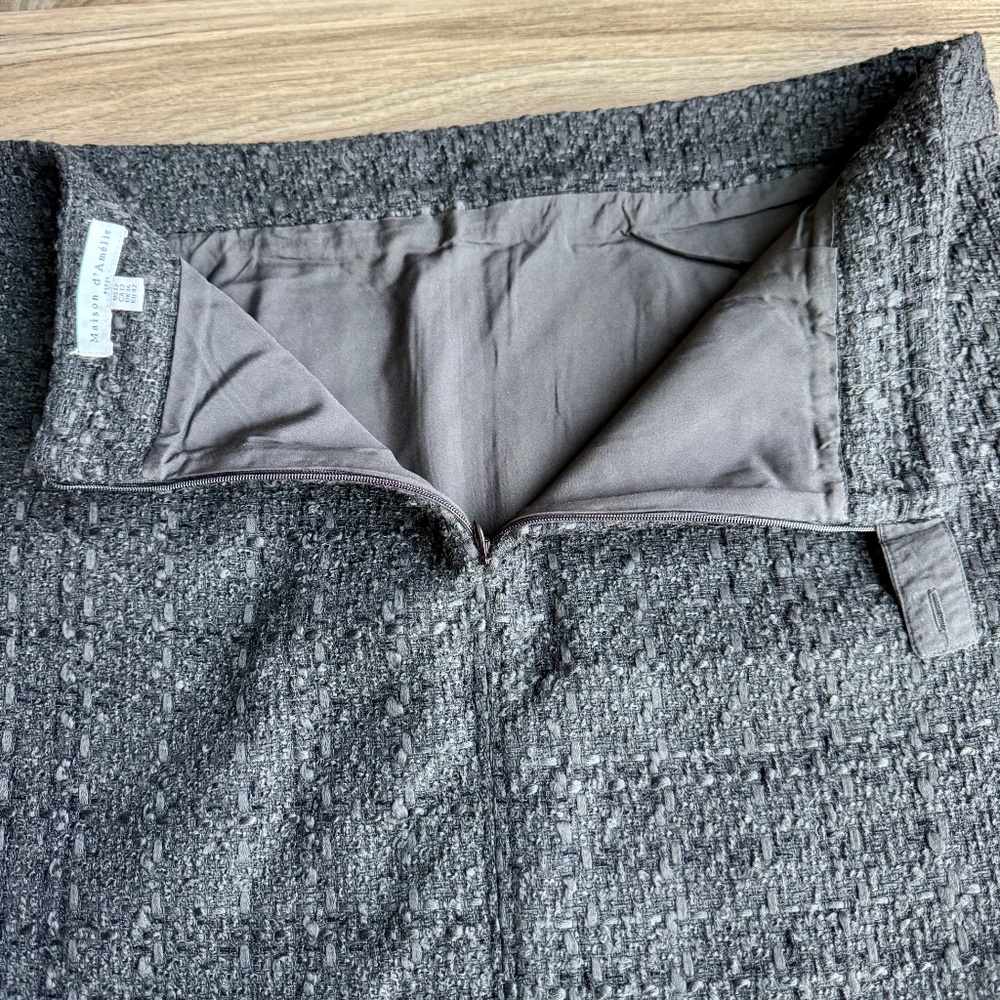 Parisian Classic US 12 Mini Skirt‎ Tweed Tailored Patch Pocket Workwear Skirt - Picture 6 of 8